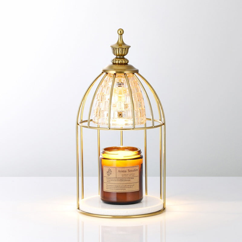 Modern Minimalist Round Cone Cylinder Marble Iron Glass 1-Light Melting Wax Table Lamp For Bedroom