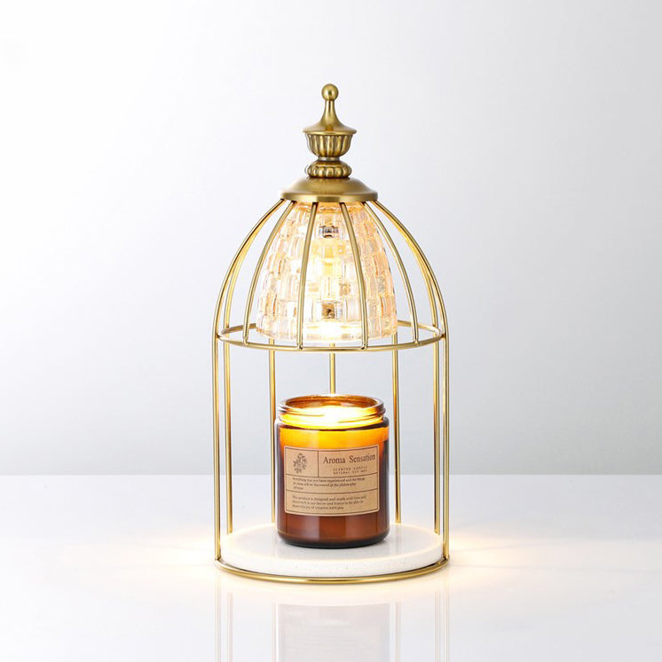 Modern Minimalist Round Cone Cylinder Marble Iron Glass 1-Light Melting Wax Table Lamp For Bedroom