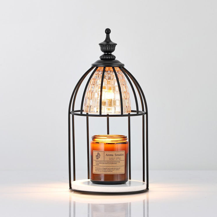 Modern Minimalist Round Cone Cylinder Marble Iron Glass 1-Light Melting Wax Table Lamp For Bedroom