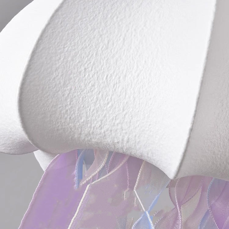 Contemporary Creative Art Jellyfish Hardware Fabric 1/3 Light Pendant Light For Bedroom