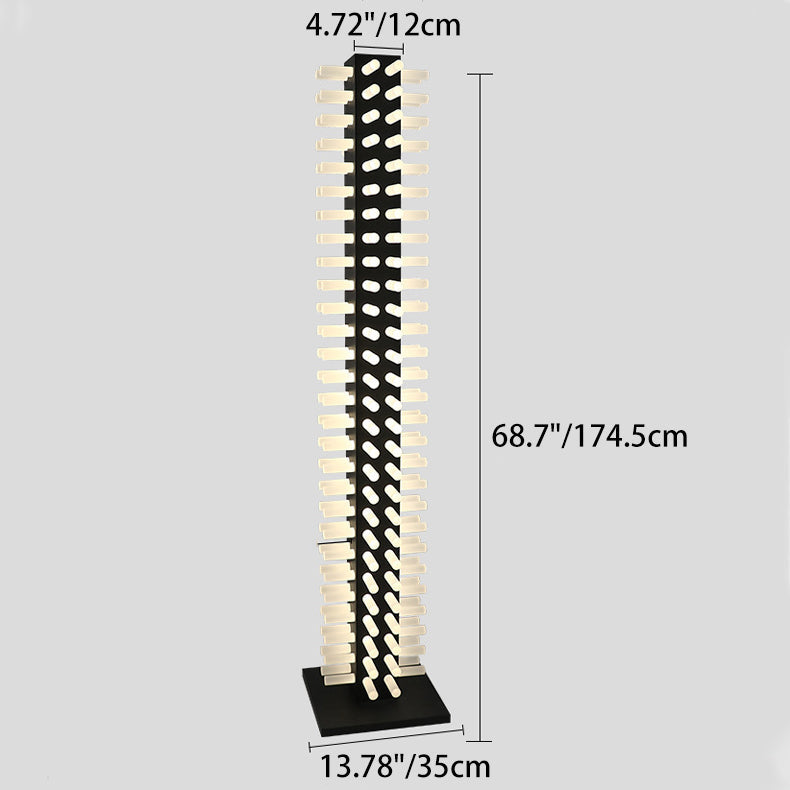 Contemporary Scandinavian Square Iron Acrylic LED Standing Floor Lamp For Living Room