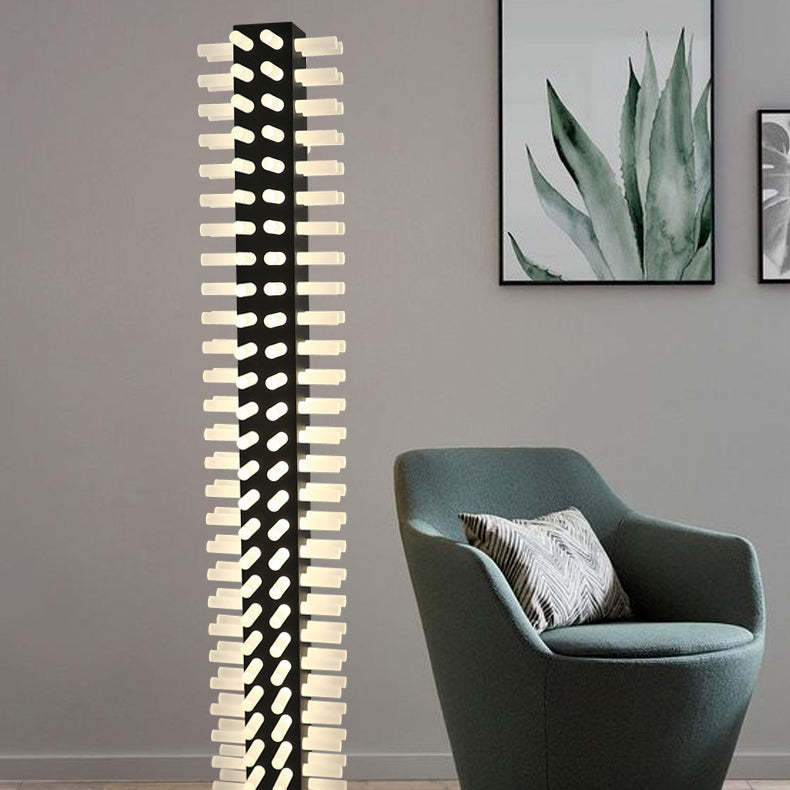 Contemporary Scandinavian Square Iron Acrylic LED Standing Floor Lamp For Living Room
