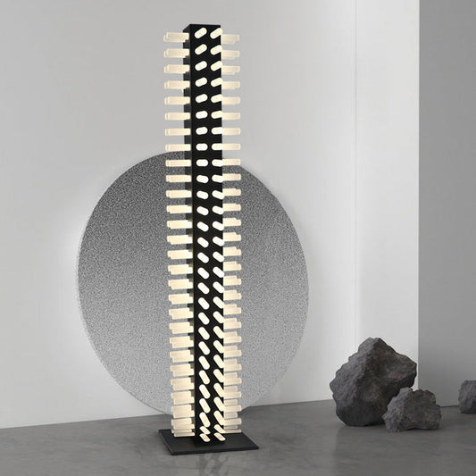 Contemporary Scandinavian Square Iron Acrylic LED Standing Floor Lamp For Living Room