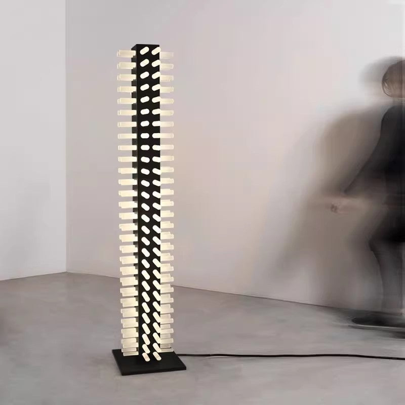 Contemporary Scandinavian Square Iron Acrylic LED Standing Floor Lamp For Living Room