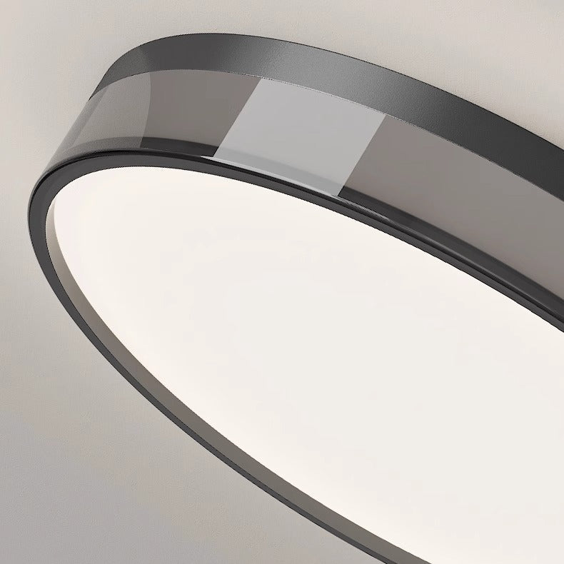 Modern Minimalist Round Cylinder Iron Acrylic LED Flush Mount Ceiling Light For Bedroom