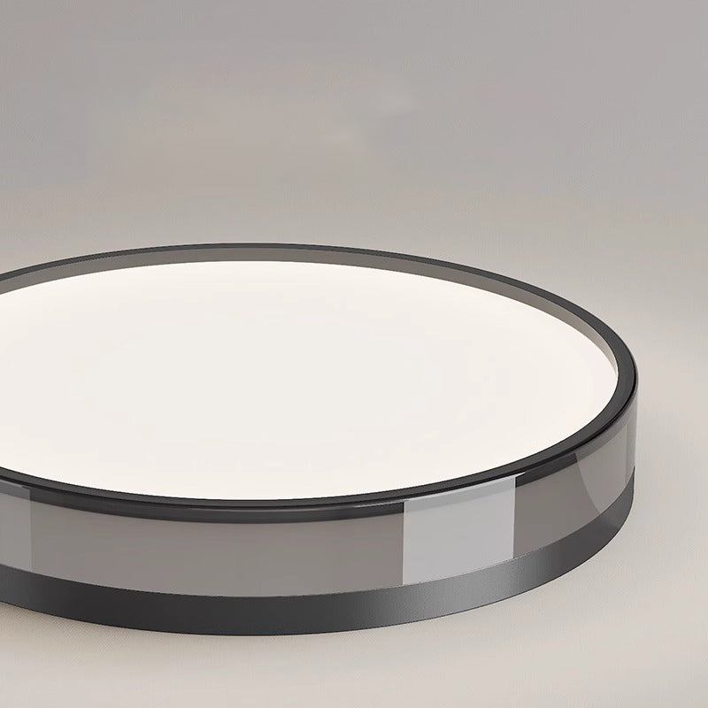 Modern Minimalist Round Cylinder Iron Acrylic LED Flush Mount Ceiling Light For Bedroom