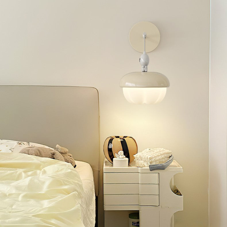 Contemporary Nordic Pinecone Shape Round PE Iron LED Wall Sconce Lamp For Bedroom