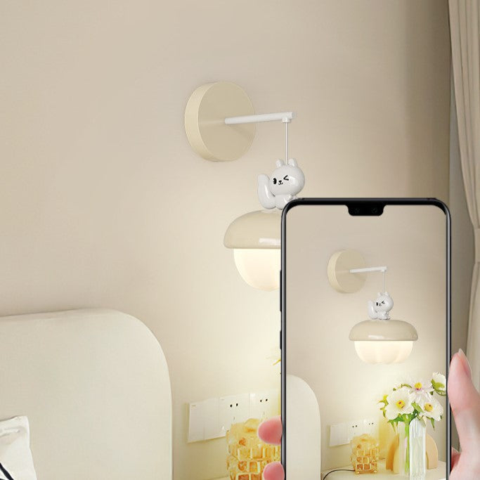 Contemporary Nordic Pinecone Shape Round PE Iron LED Wall Sconce Lamp For Bedroom