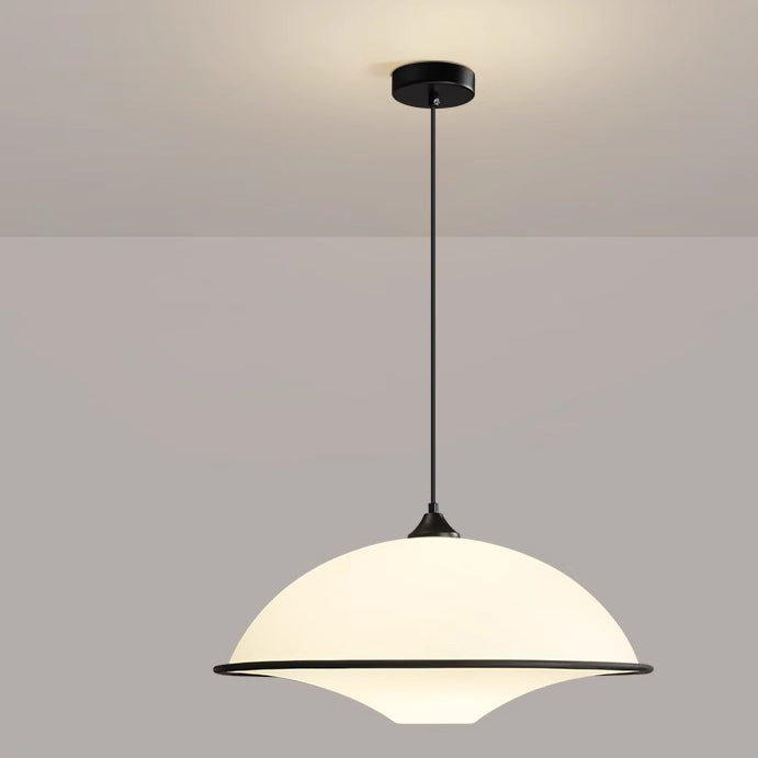 Modern Minimalist Semi-circle Iron Acrylic 1-Light Pendant Light For Dining Room