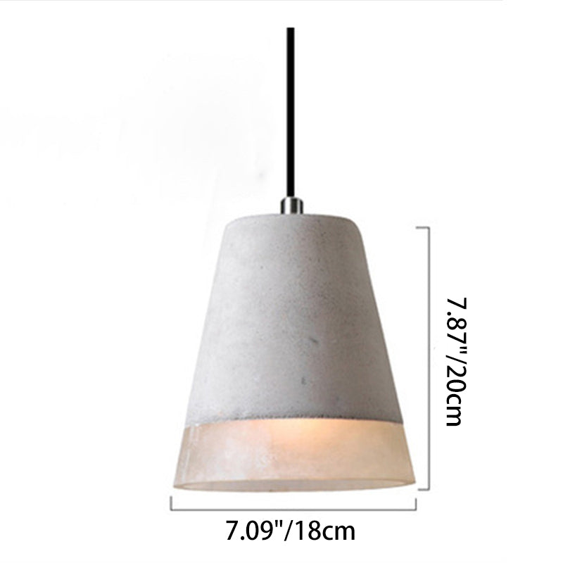 Contemporary Industrial Cylinder Prism Cement Resin 1-Light Pendant Light For Dining Room