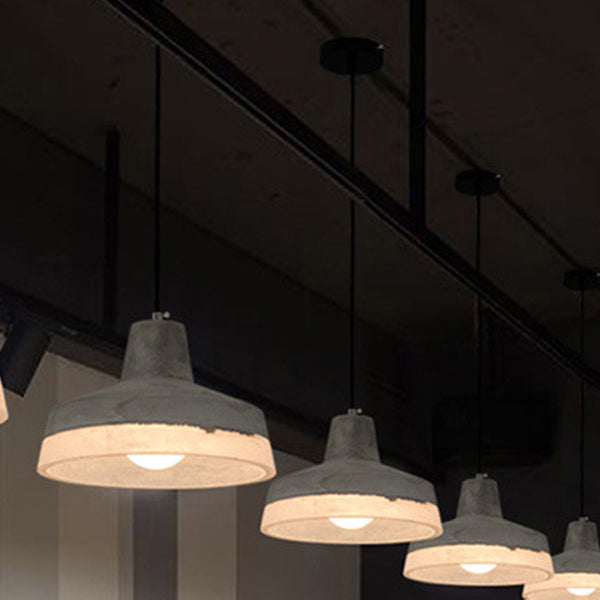 Contemporary Industrial Cylinder Prism Cement Resin 1-Light Pendant Light For Dining Room
