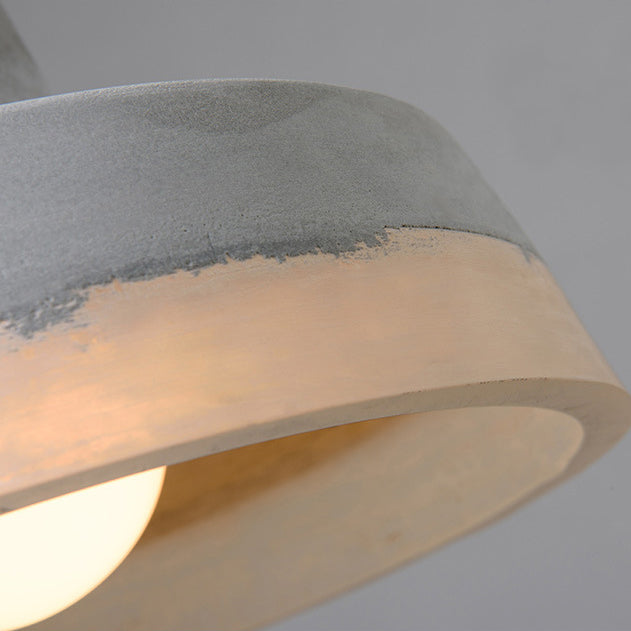 Contemporary Industrial Cylinder Prism Cement Resin 1-Light Pendant Light For Dining Room