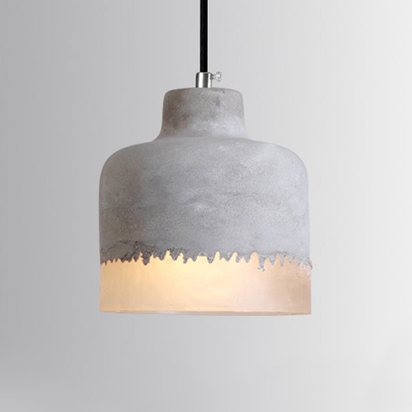 Contemporary Industrial Cylinder Prism Cement Resin 1-Light Pendant Light For Dining Room