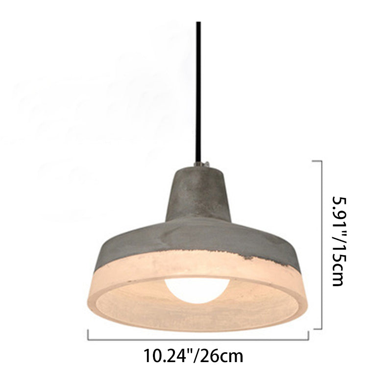 Contemporary Industrial Cylinder Prism Cement Resin 1-Light Pendant Light For Dining Room