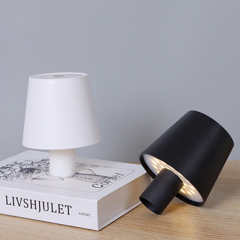 Modern Minimalist USB Round Cylinder ABS Aluminum LED Table Lamp For Bedroom