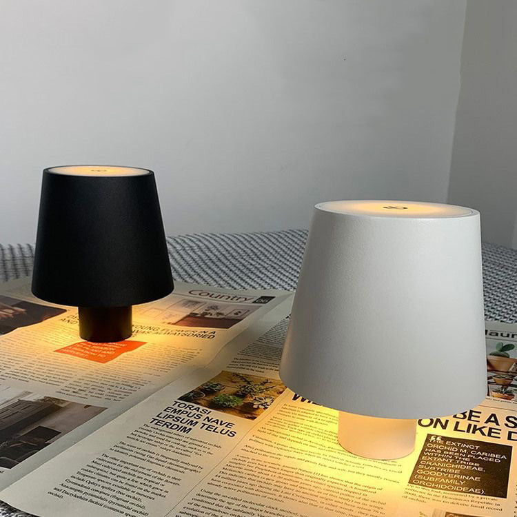 Modern Minimalist USB Round Cylinder ABS Aluminum LED Table Lamp For Bedroom