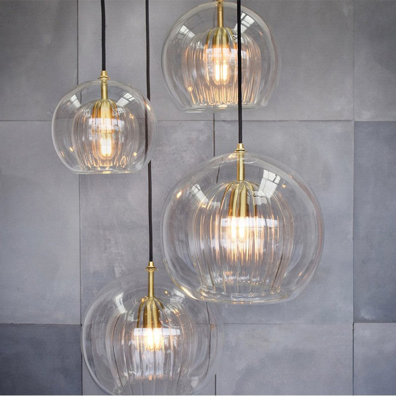 Contemporary Nordic Round Orb Iron Glass 1-Light Pendant Light For Dining Room