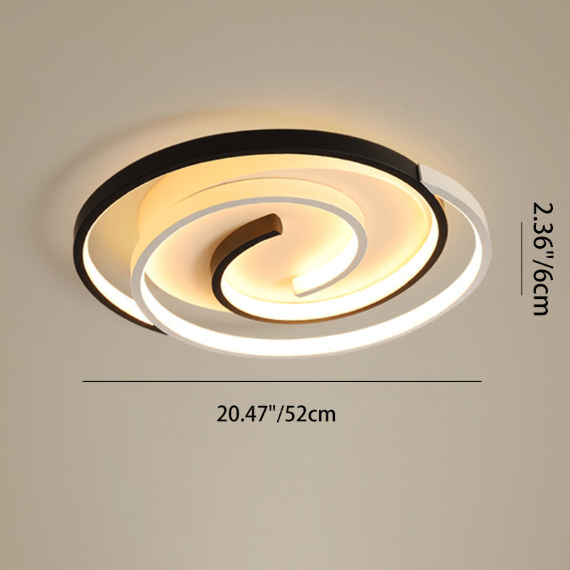 Modern Minimalist Round Square Diamond Acrylic Iron LED Flush Mount Ceiling Light For Bedroom