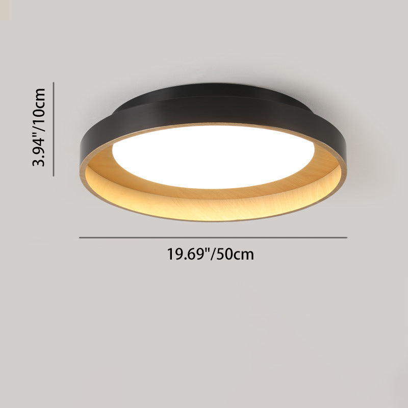 Modern Mid-Century Dish Shape Round Iron Acrylic LED Flush Mount Ceiling Light For Bedroom