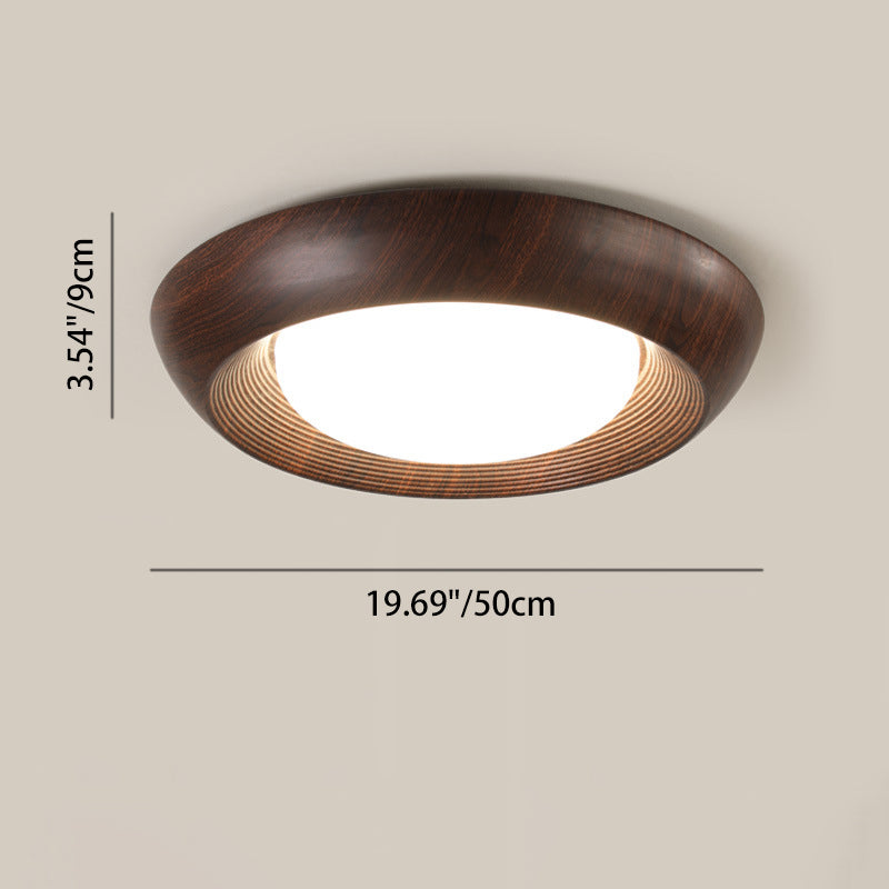 Modern Mid-Century Dish Shape Round Iron Acrylic LED Flush Mount Ceiling Light For Bedroom