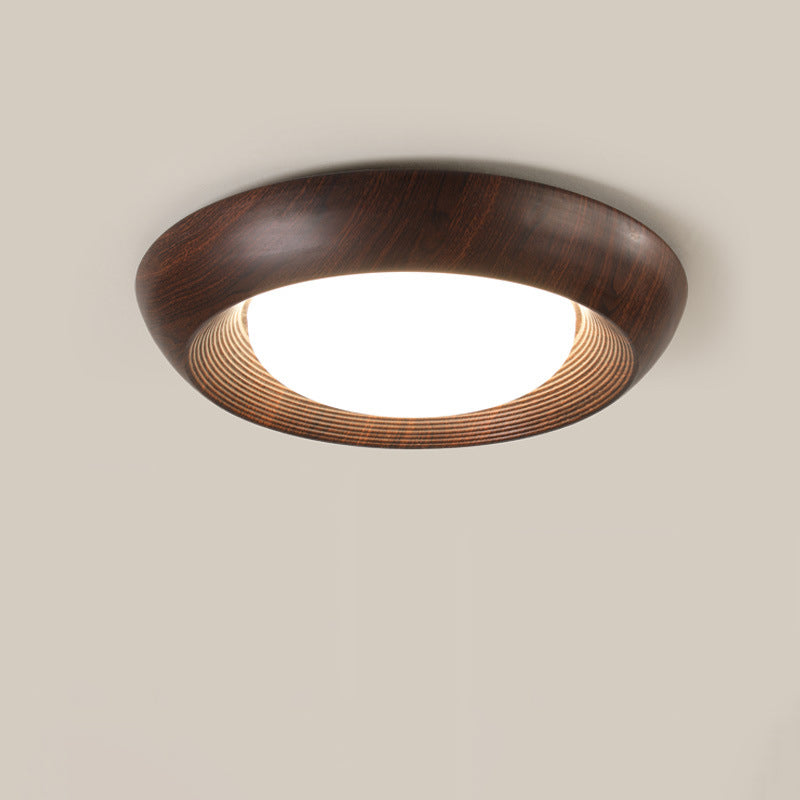 Modern Mid-Century Dish Shape Round Iron Acrylic LED Flush Mount Ceiling Light For Bedroom