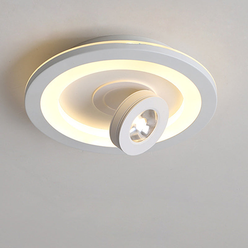 Modern Minimalist Round Square Iron Acrylic LED Flush Mount Ceiling Light For Hallway