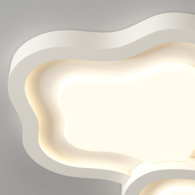 Contemporary Nordic Cloud Shape Iron Acrylic LED Flush Mount Ceiling Light For Bedroom