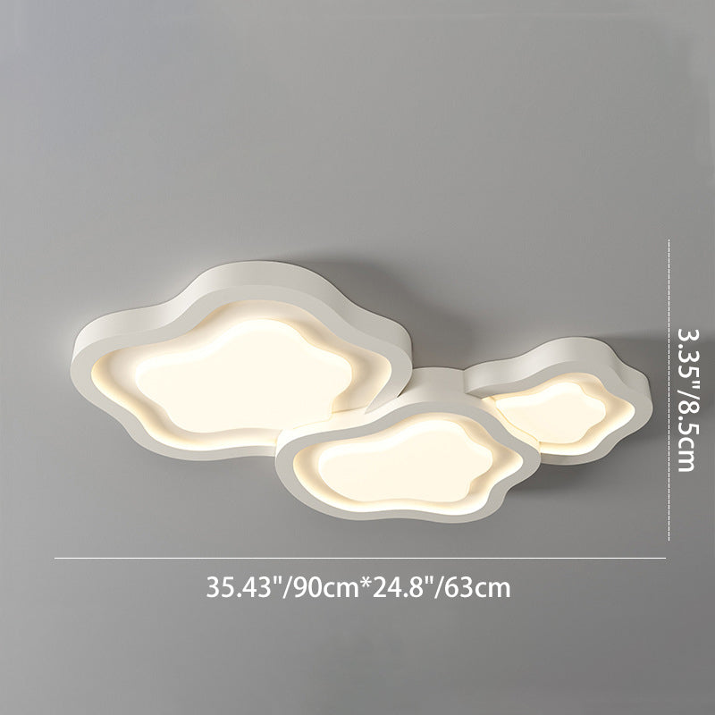 寝室用モダン北欧風雲型アイアンアクリルLEDフラッシュマウントシーリングライト