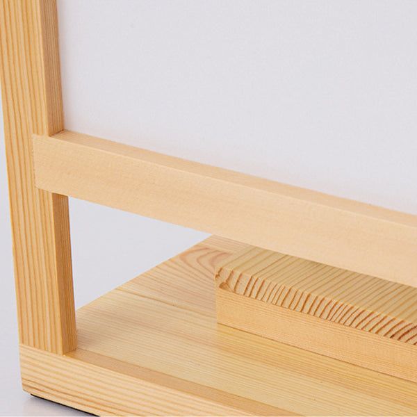 Traditional Japanese Square Rectangle Wood Acrylic 1-Light Standing Floor Lamp For Living Room