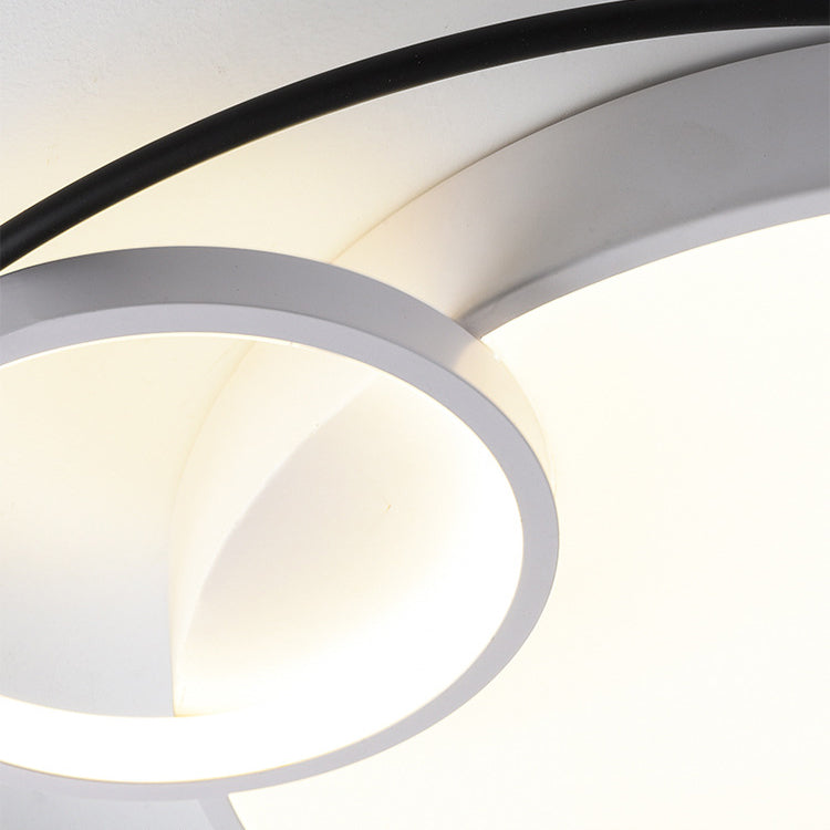 Contemporary Scandinavian Romantic Round Circle Dome Iron Acrylic LED Flush Mount Ceiling Light For Bedroom