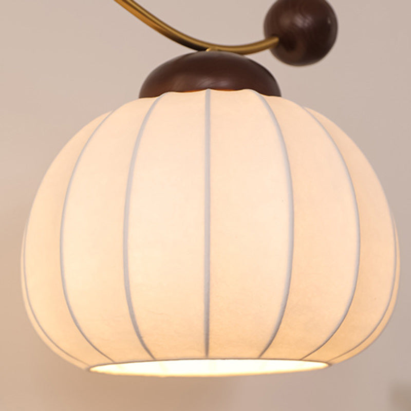 Traditional Vintage Round Oval Ash Wood Silk Aluminum 1-Light Table Lamp For Bedroom