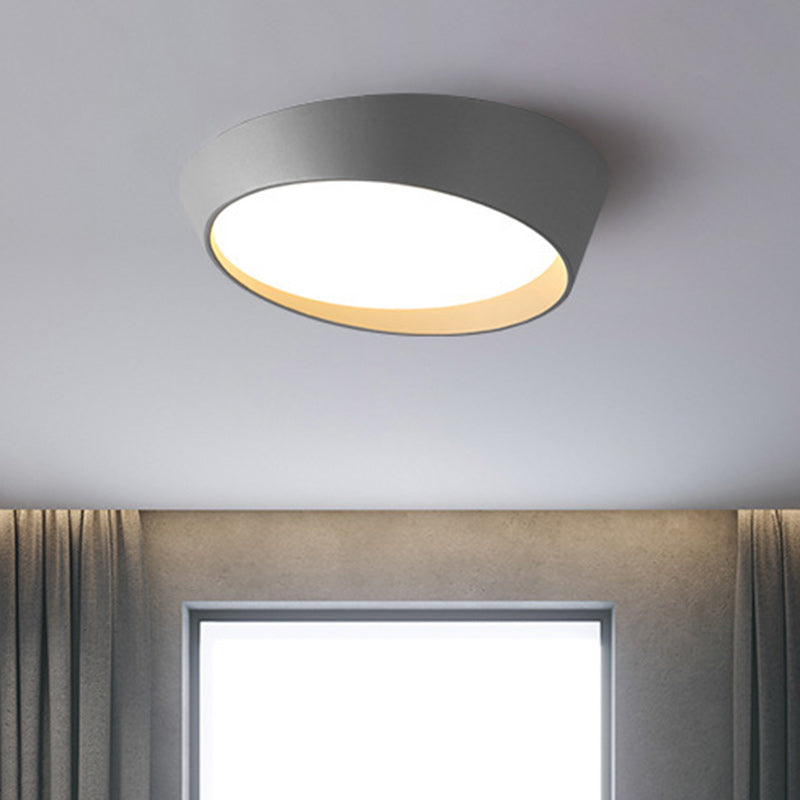 Modern Minimalist Round Acrylic Iron LED Flush Mount Ceiling Light For Bedroom
