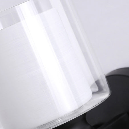 Modern Minimalist Round Cylinder Iron Glass 1-Light Wall Sconce Lamp For Bedroom