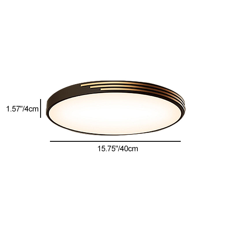 Traditional Vintage Round Dome Copper Acrylic LED Flush Mount Ceiling Light For Bedroom
