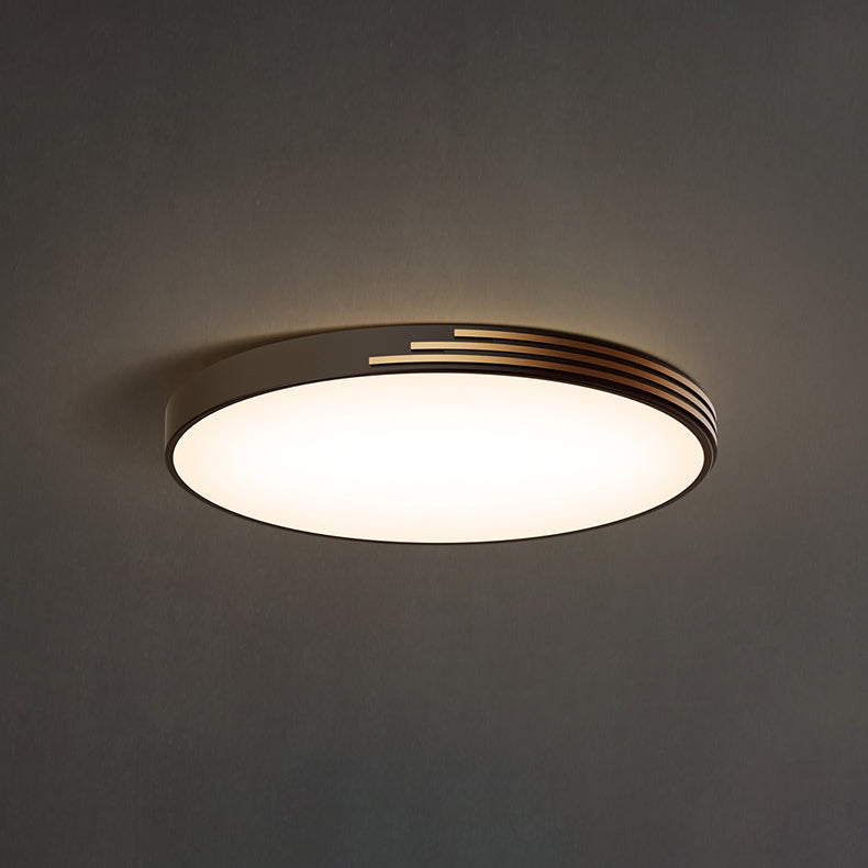 Traditional Vintage Round Dome Copper Acrylic LED Flush Mount Ceiling Light For Bedroom