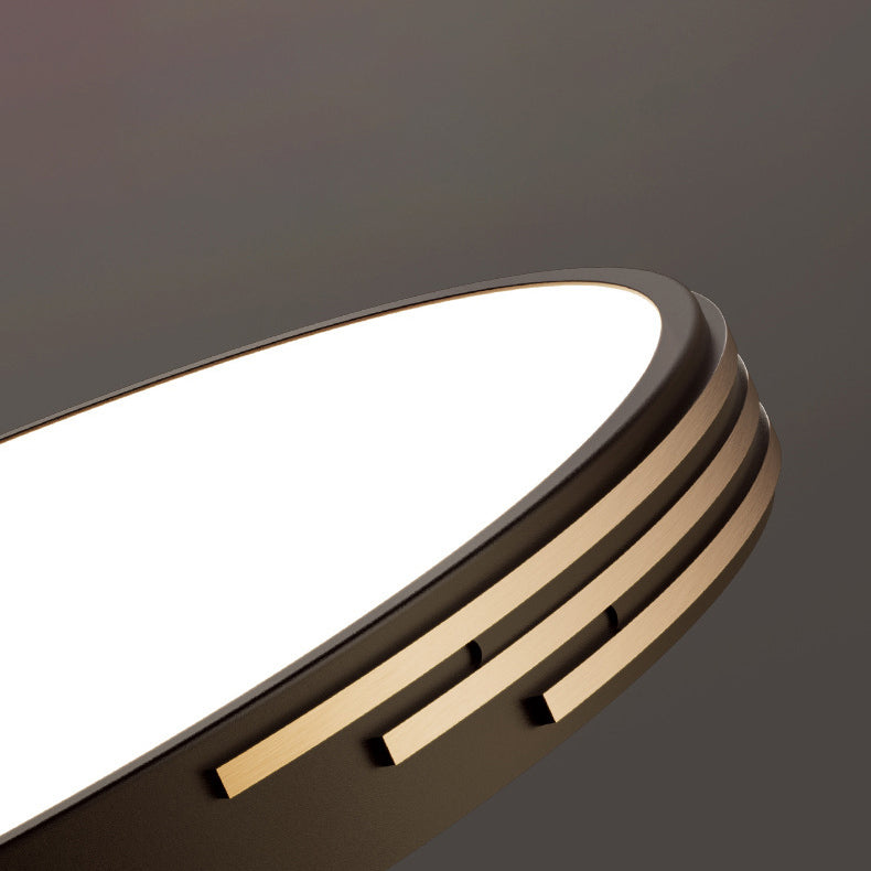 Traditional Vintage Round Dome Copper Acrylic LED Flush Mount Ceiling Light For Bedroom