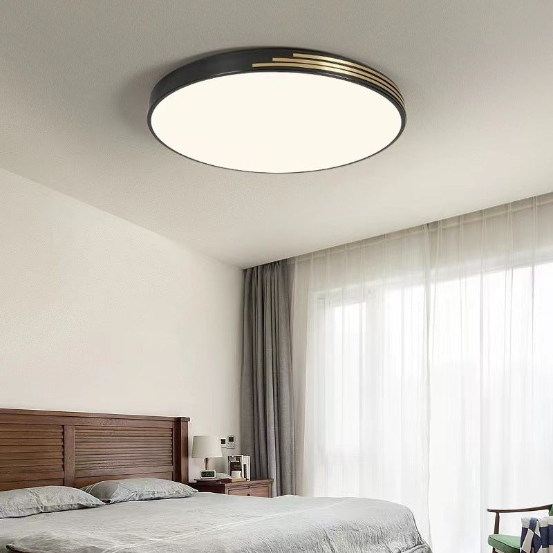 Traditional Vintage Round Dome Copper Acrylic LED Flush Mount Ceiling Light For Bedroom