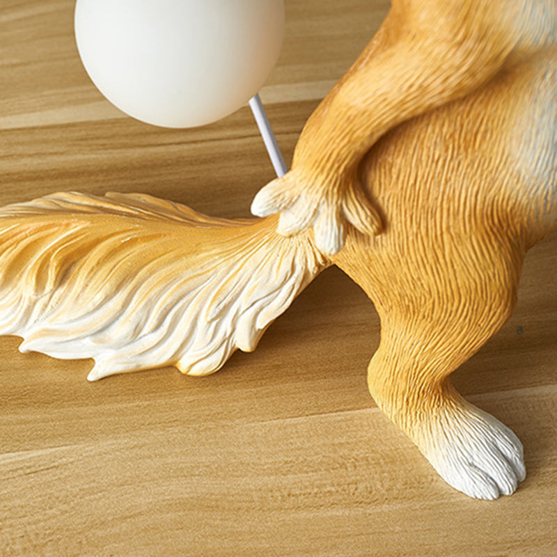 Contemporary Creative Cartoon Squirrel Resin 1-Light Table Lamp For Bedroom