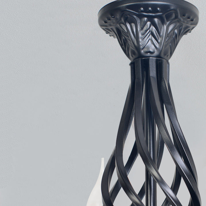 ثريا حديدية معاصرة على شكل شمعة على شكل غصن صناعي، 3/5/6/8/10 مصابيح لغرفة المعيشة