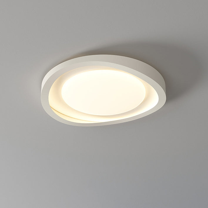 Modern Minimalist Irregular Round Iron Acrylic LED Flush Mount Ceiling Light For Bedroom