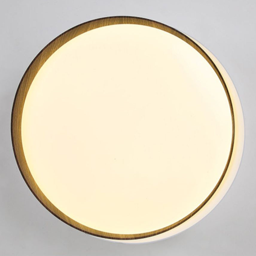 Traditional Japanese Round Dome Iron Acrylic LED Flush Mount Ceiling Light For Bedroom