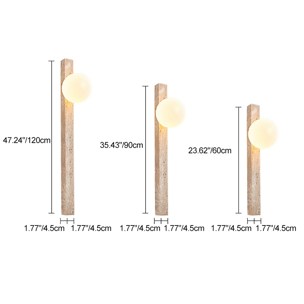 Modern Minimalist Rectangle Linear Yellow Travertine 2-Light Wall Sconce Lamp For Bedroom