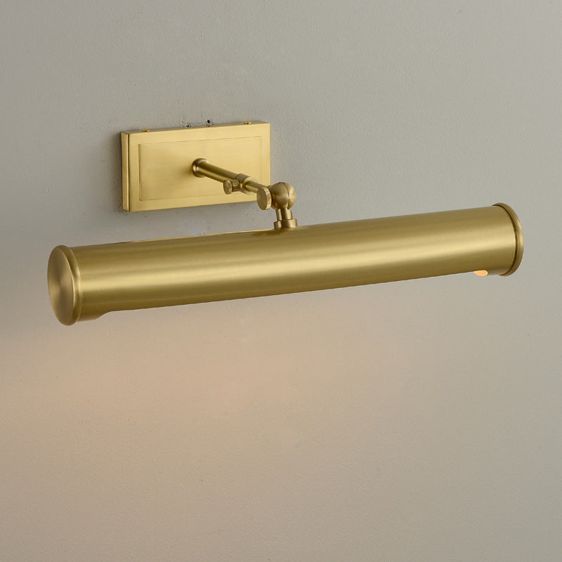 Modern Minimalist Round Cylinder Copper 2-Light Wall Sconce Lamp For Bathroom