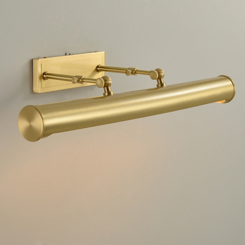 Modern Minimalist Round Cylinder Copper 2-Light Wall Sconce Lamp For Bathroom