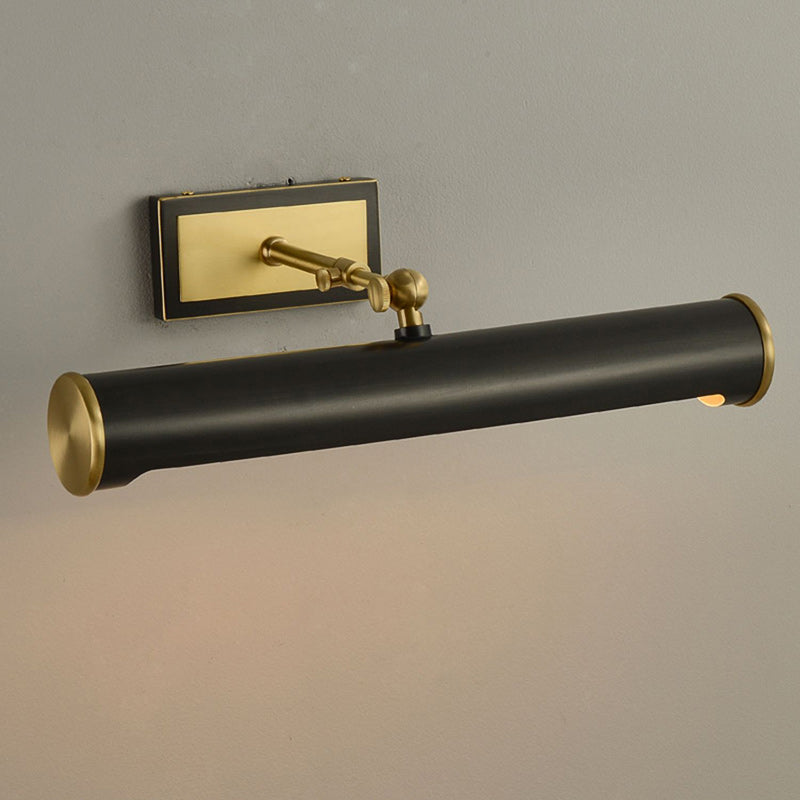 Modern Minimalist Round Cylinder Copper 2-Light Wall Sconce Lamp For Bathroom