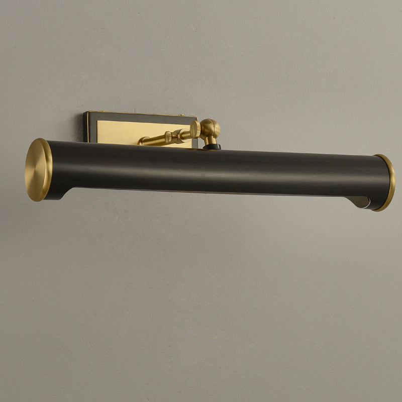 Modern Minimalist Round Cylinder Copper 2-Light Wall Sconce Lamp For Bathroom
