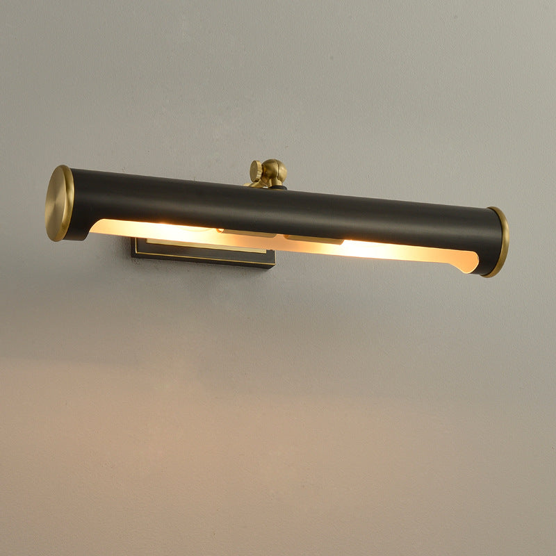 Modern Minimalist Round Cylinder Copper 2-Light Wall Sconce Lamp For Bathroom