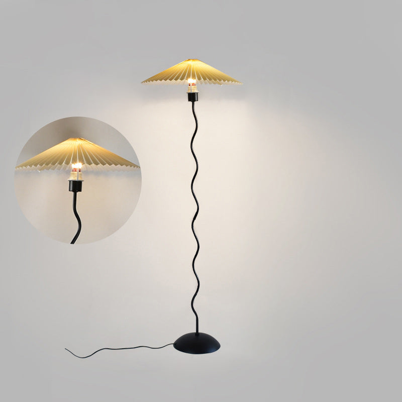 Modern Minimalist Floor Lamp – 1-Light Cone Shade in Iron & Aluminum for Living Room