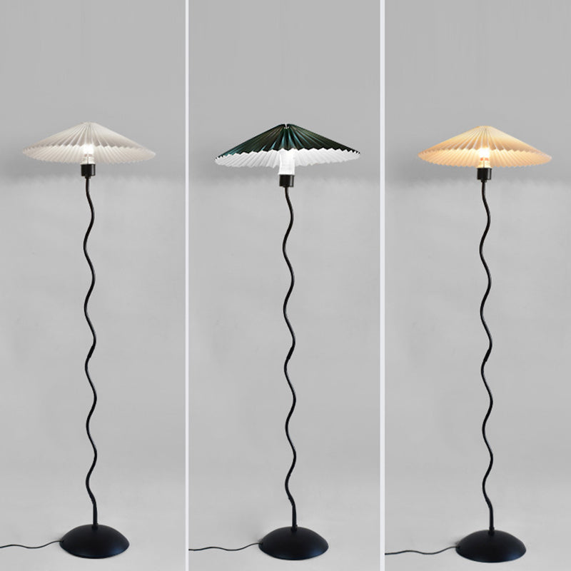 Modern Minimalist Floor Lamp – 1-Light Cone Shade in Iron & Aluminum for Living Room