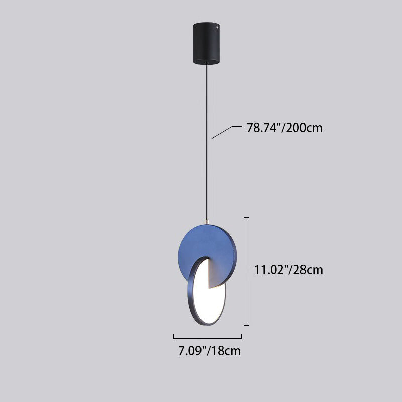 Contemporary Scandinavian Round Iron Acrylic LED Pendant Light For Bedroom